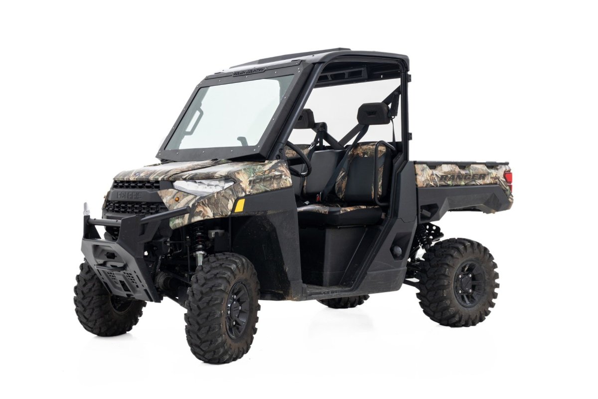 Polaris Ranger Crew XP 1000 NorthStar Ultimate Electric Tilt Windshield - Rough Country - Auto-Tilt Glass - '21-'23